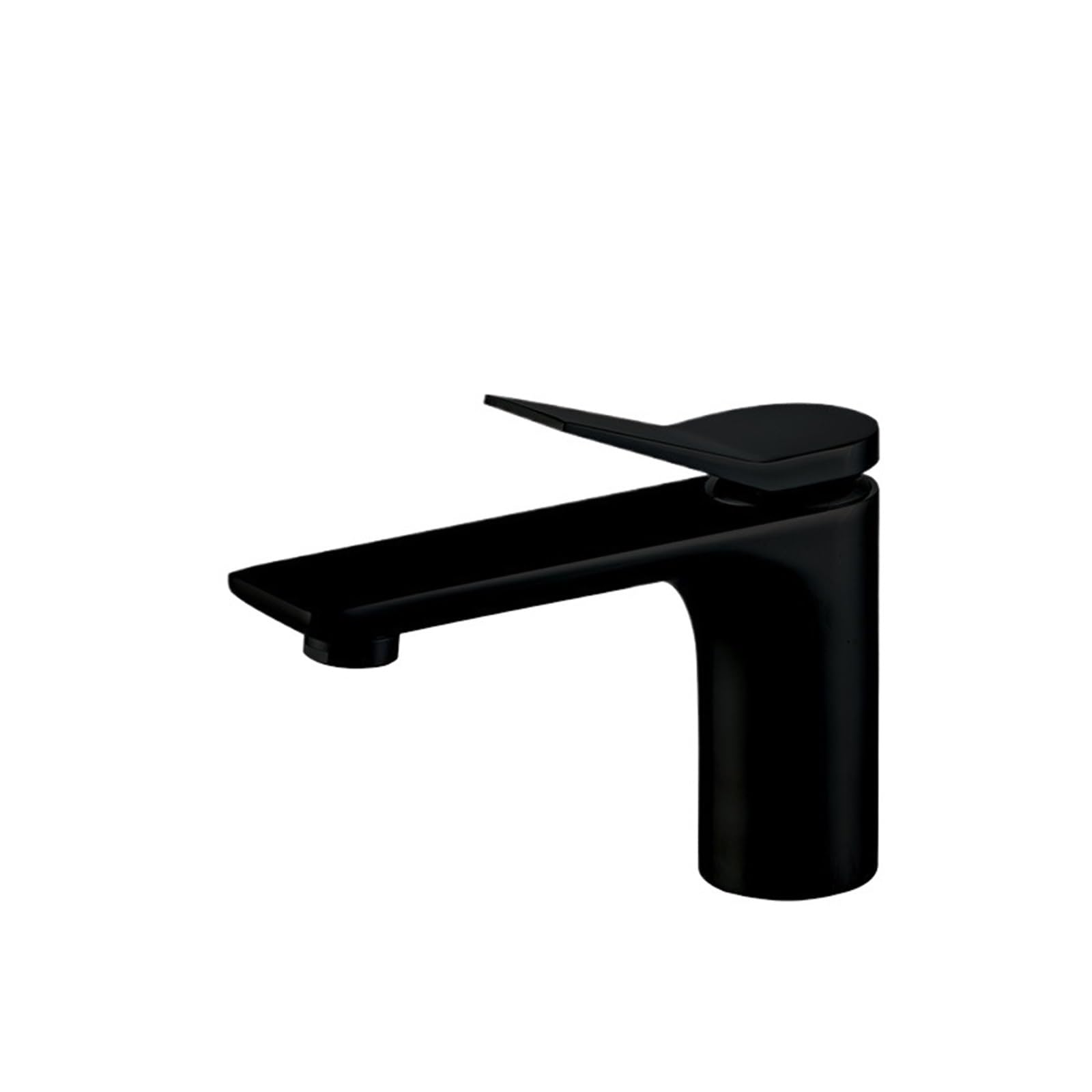 Grifo de lavabo negro de cobre monomando corto agua fría caliente