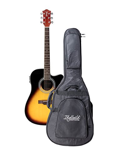 Monoprice 6 String Idyllwild Foothill Acoustic Electric Guitar with Tuner, Pickup, and Gig