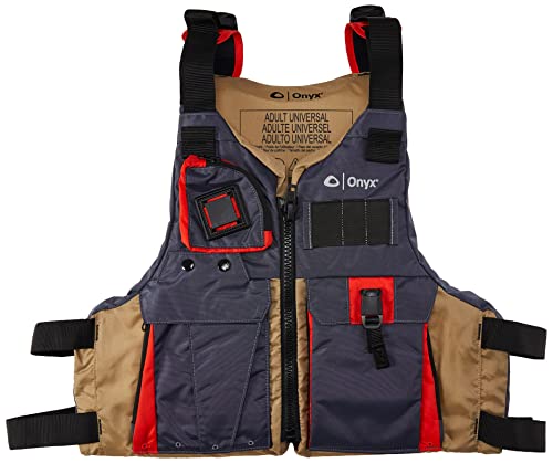 Intex 68303Ep Excursion Pro Single Person Inflatable Vinyl Fishing Kayak Set, Red & Onyx Kayak Fishing Life Jacket, Universal, Tan #TOP4