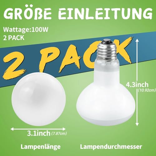 LUCKY HERP Confezione da 2 lampade per terrario