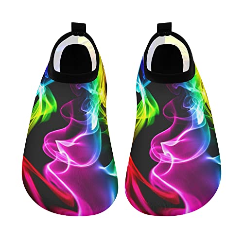 Zooshum Colorful Smoke Water Shoes For Men Women, Quick Dry Swim Barefoot Beach Non-Slip Aqua Pool Socks Water Skin Shoes #TOP2