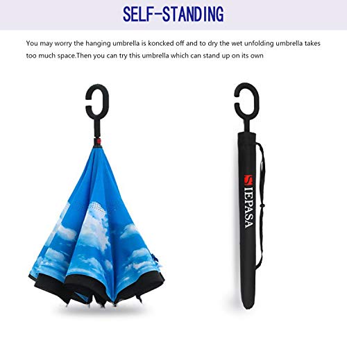 Image of SIEPASA Automatic Open Close Compact Travel Umbrella with Wind Vent Umbrella big size Lightweight Windproof Folding for men Women