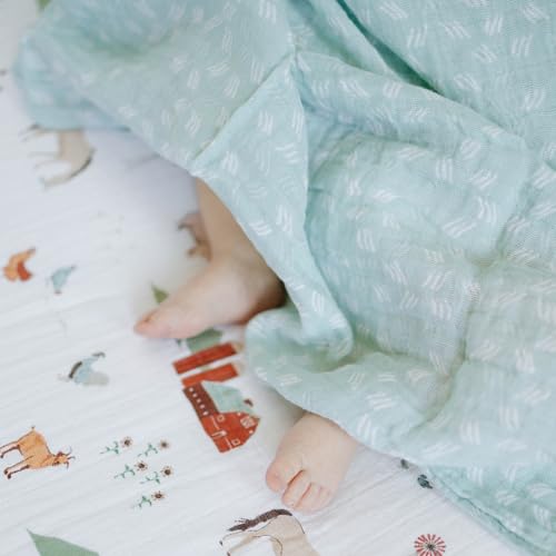 Image of Little Unicorn Muslin Swaddle Blanket for Newborns & Infants | Soft & Breathable Fabric | Set of 3 Baby Blankets for Swaddling, Nursing, Shower Gifts (Farmyard)