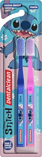 Dentalclean Escova de Dentes Juvenil Stitch Leve 2, Azul e Rosa