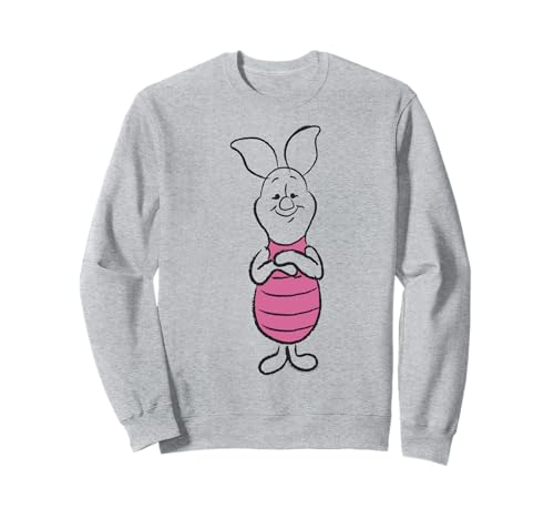 Sweatshirt Disney Winnie sketch pour homme et femme pull col rond Piglet gris