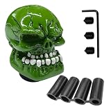 UHANBUT Skull Car Gear Shift Knob, Resin Automotive Transmissions Shifting Lever Handle, Big Tooth Skull Vehicle Gear Stick Shifter Knob Compatible with Most Manual Automatic Car SUV Truck (Green)