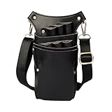 Scissor Pouch for Stylist Essentials Tools Bag, PU Leather Salon Hair Professional Scissors Holster for Hairdressers with Shoulder Belt