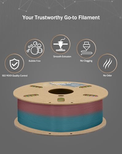Image of DURAMIC 3D PLA+ Printer Filament 1.75mm PLA Plus Neatly 2Kg Spool(2.2lbs) | PLA Pro Tougher and Stronger, Dimensional Accuracy Probability + /- 0.02mm Rainbow
