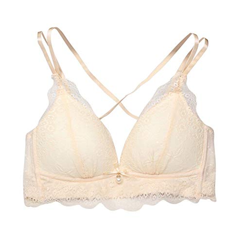 Buy Push Up Wire Free Bras for Lace Cross Straps Bras Nude Cup Size 75B