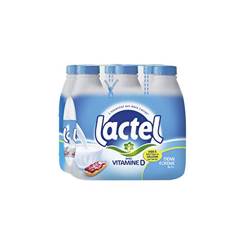 Lait Lactel Vitamine D demi-écrémé 1L (lot de