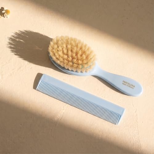 Combo cepillo y peine baby soft natural azul 6 in miniatura 7