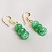 Gempires Lightweight Green Jade Beaded Earrings Gemstone Handmade Crystal Jewelry Hypoallergenic Gold Plated Dainty Simple Everyday Jewelry