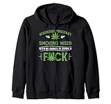 Funny marijuana smoking weed weekend forecast stoner gift Zip Hoodie