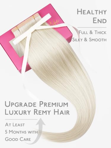 Image of WENNALIFE 3.15 inch Wide Tape in Hair Extensions Human Hair, Tape in Weft