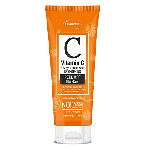 St. Botanica Vitamin C Brightening Peel Off Mask, 100Ml - Infused With Vitamin C, Natural Extracts For Clear & Radiant Complexion