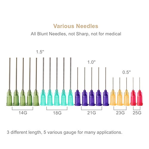 BSTEAN Syringe Blunt Tip Needles Caps Refilling and Measuring E-Juice, E-Liquids, E-cigs, Adhesives, Vape, Oil or Glue Applicator (Pack of 20)