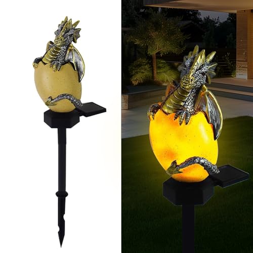 【Illuminazione Automatica】Dotata di un sensore di luminosità integrato, la statuetta del drago si accende automaticamente al calar del buio. Proietta un bagliore caldo e scintillante che crea un'atmosfera magica durante la notte.