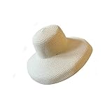 Matériel: Paille TJZY Lesfemmes Hepburn Largeur Bord Chapeau De Paille Ancien Visière Dames Mode Exagération Chapeau De Soleil/Chamois/Comme montré