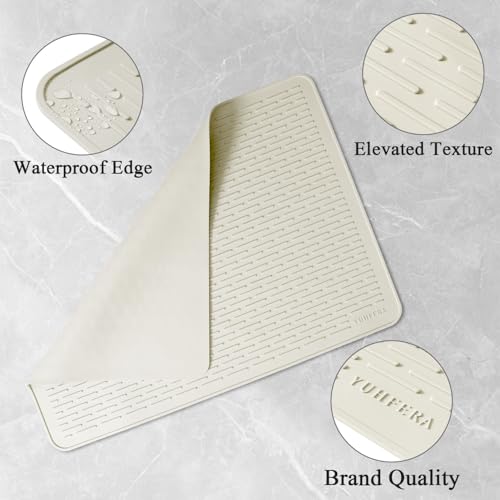 Image of YUHFERA Stove Top Cover for Electric Stove - Silicone Stove Mat for Glass Top, Glass Cooktop Protector, XL Dish Drying Mats for Kitchen,Oven Covers for Electric Stove (Beige,30 x 21)