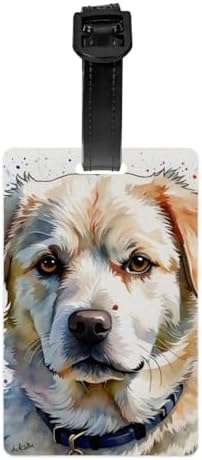 Personalized Luggage Tag Puppies Pet Dogs Novelty Custom Luggage Tags for Suitcases, Bag Watercolor Akbash Art Dog Breed Puppy Design Customized Travel, One Piece image 5