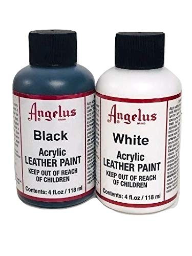 Brand Acrylic Leather Paint Waterproof 4oz - Black & White Duo