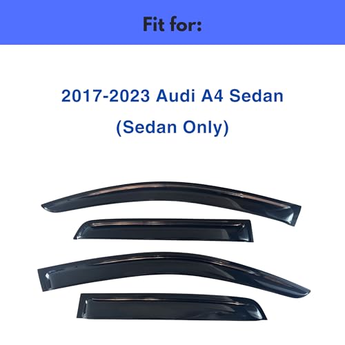Image of IG Window Visors Fit for 2017-2023 Audi A4 Sedan, Out-Channel Rain Guards Vent Wind Deflectors 4PC, Car Accessories for 17-23 Audi A4 Sedan (Sedan Only)