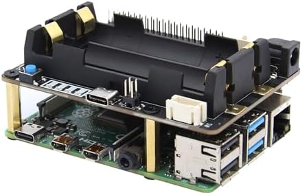 Geekworm Raspberry Pi UPS, X728 V2.3 (Max 5.1V 6A) 18650 UPS & Power Management Board with Power Loss Detection, Auto On & Safe Shutdown Function for Raspberry Pi 4B/3B+/3B
