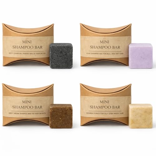 Image of Shunyam Mini Shampoo Bar - 10g Travel Size|Natural Solid Shampoo|Plastic-Free, Eco-Friendly Hair Care for All Hair Types|1 Bar = 3 Washes|SLS-Free, Vegan|Ideal for Gifting & Travel Mix