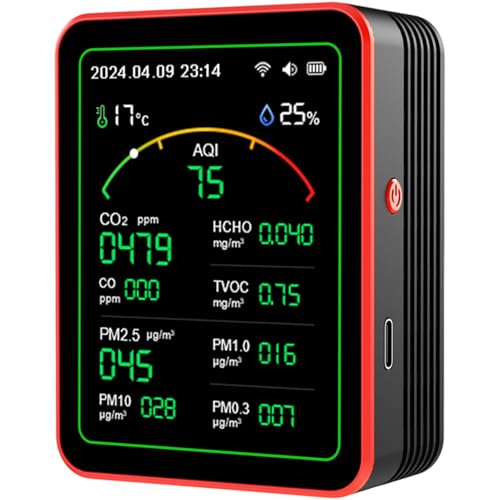 Moniteur de qualité de l'air 15 en 1 avec capteur CO2 et CO pour maison