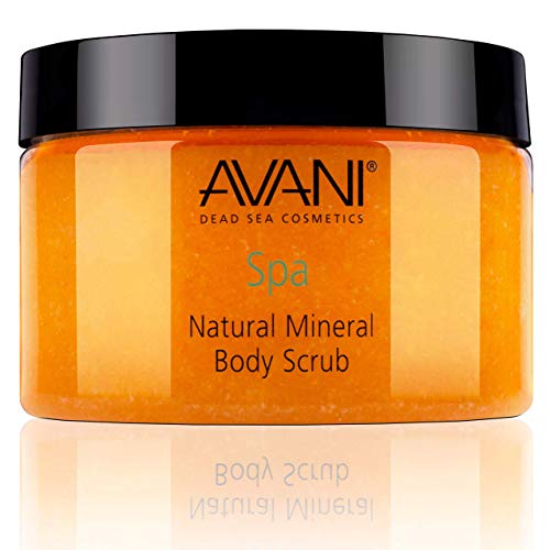 Avani Natural Mineral Body Scrub - Dead Sea Salt, Vitamin E, Jojoba, Sunflower, Sweet Almond - Exfoliating Formula For All Skin Types - Milk/Honey #TOP1