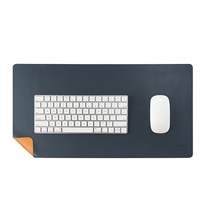 SIXSIGMA® PU Leather Desk 70x30 cm Mat Texture Anti-Skid/Slip Reversible Splash Proof Extended Mouse Mat Ideal for Work from Home, Office and Gaming (Navy Blue and Brown) (B0C5DD9X5R) Amazon Price History, Amazon Price Tracker