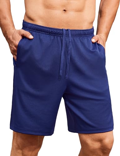 COOFANDY Men's Athletic Shorts 7" Lightweight Drawstring Jersey Shorts Knit Gym Workout Running Shorts with Pockets
