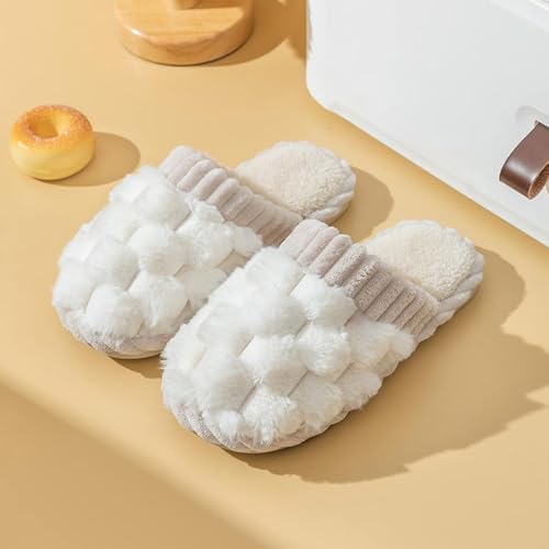 Checkered Slippers for Womens Mens Winter Fashion House Slipper Warm Winter Shoes Kawaii Non-slip Home Floor Shoes Furry Comfy Indoor Outdoor Shoe Unisex2