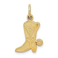 14k Yellow Gold Cowboy Boot Charm Pendant Fine Jewelry For Women Gifts For Her