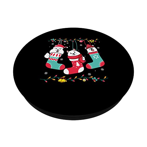 Lovely dog holder clothing dog lover christmas dogs socks PopSockets Swappable PopGrip, Black - Image 2
