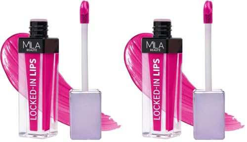 Image of MILA BEAUTE Locked In Lips Liquid Lipstick |12 Hour Transfer Proof Formula with Hyaluronic Acid | Highly Pigmented Lipsticks | Shade - (Pack of 2)