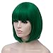 Bopocoko Green Wig Short for Women - St Patrick's Day Bob With Bangs, Natural Synthetic Soft Cute Colored Wig BU027GR