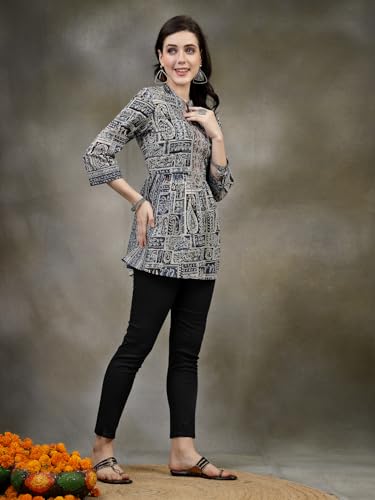 Image of Nayam By Lakshita Paisley Printed Thread Work Kurti for Women