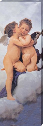 1art1 William-Adolphe Bouguereau Poster Stampa Artistica su Tela Il Primo Bacio, 1882 Quadro da Parete sulla Barella | Murale XXL | Immagine 120x40 cm