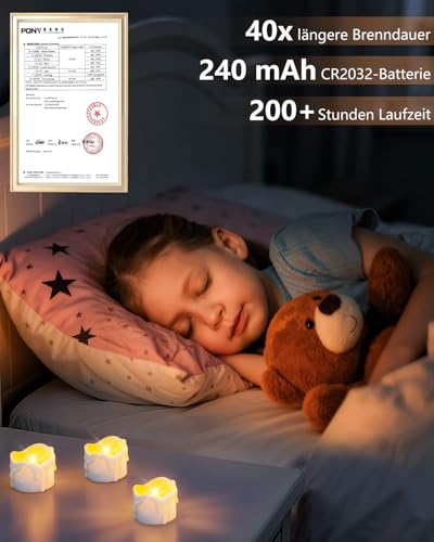 LED Teelichter mit Timer von Hazens – 12 Stück flackernd und batteriebetrieben