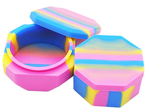 Vegcorn 223ml Large Silicone Wax Concentrate Container Food Storage Non-stick Jar (Rainbow)