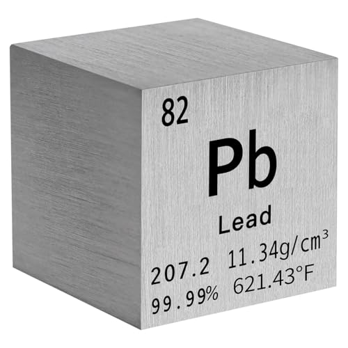 Stpctou ST-PB-XL Lead Cube Pure Metal High Density Cube Laser Engraved Cube For Element Collection Lab Material Periodic Table Of Elements Collection Diy Teacher Science Creative Gift cover