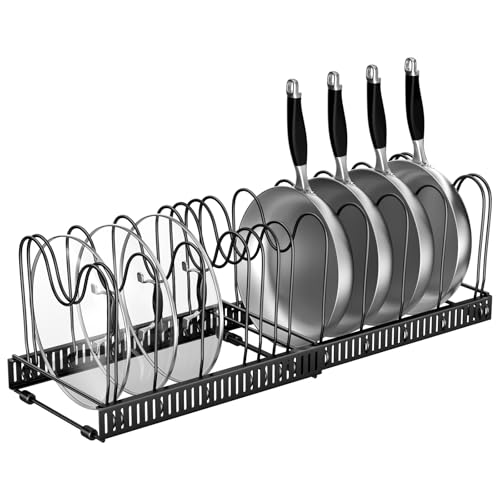 Fousenuk rangement couvercle casserole, Organiseur de Poêle avec 14 Compartiments