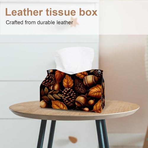 Support de boîte à mouchoirs en cuir et déco de maison
