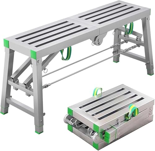 Piattaforma di lavoro pieghevole con altezza regolabile, superficie antiscivolo per casa, ufficio, officina, garage