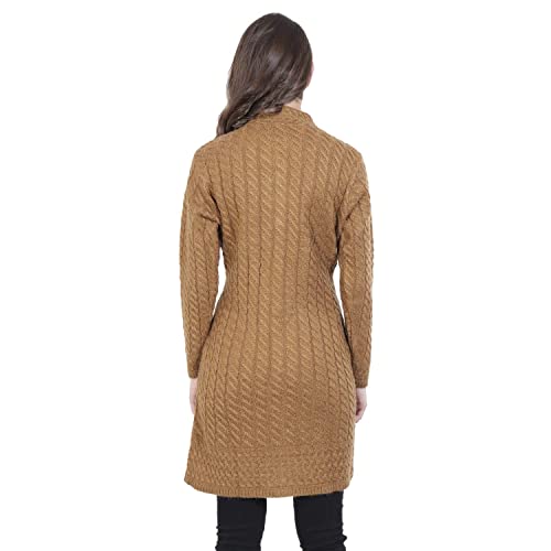 Image of HAUTEMODA Women's Wool Banded Collar Cardigan