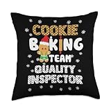 Christmas Cookie Baking Team Captain Tester Funny Squad Christmas Crew Team Tester Cookie Baking Throw Pillow, 18x18, Multicolor