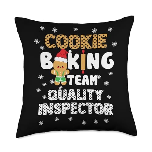 Christmas Cookie Baking Team Captain Tester Funny Squad Christmas Crew Team Tester Cookie Baking Throw Pillow, 18x18, Multicolor