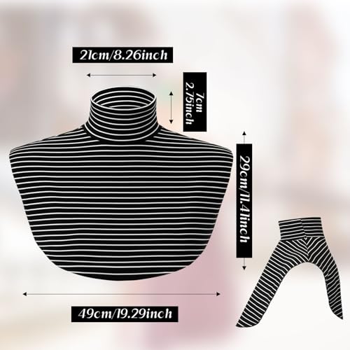Image of Cutecrop Turtleneck Dickey Extra Large Fake Collar Detachable Dickey Collar Half Mock Turtleneck for Men Women