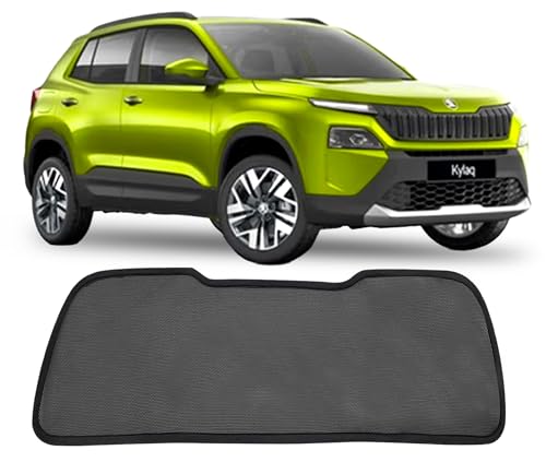 Image of Autofact Dicky Curtain for Skoda Kylaq | Custom Fit Rear Windshield Sunshade | Foldable Mesh | Privacy & Cooling Car Accessory | Car Rear Sun Shade UV Block Easy Install Durable Black Mesh